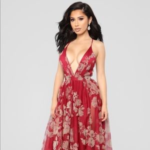Red maxi dress